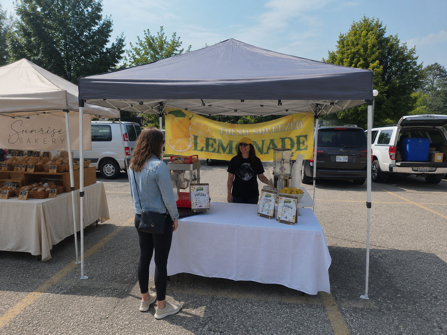 Lemon Squeezy stand at a small morning farmers market