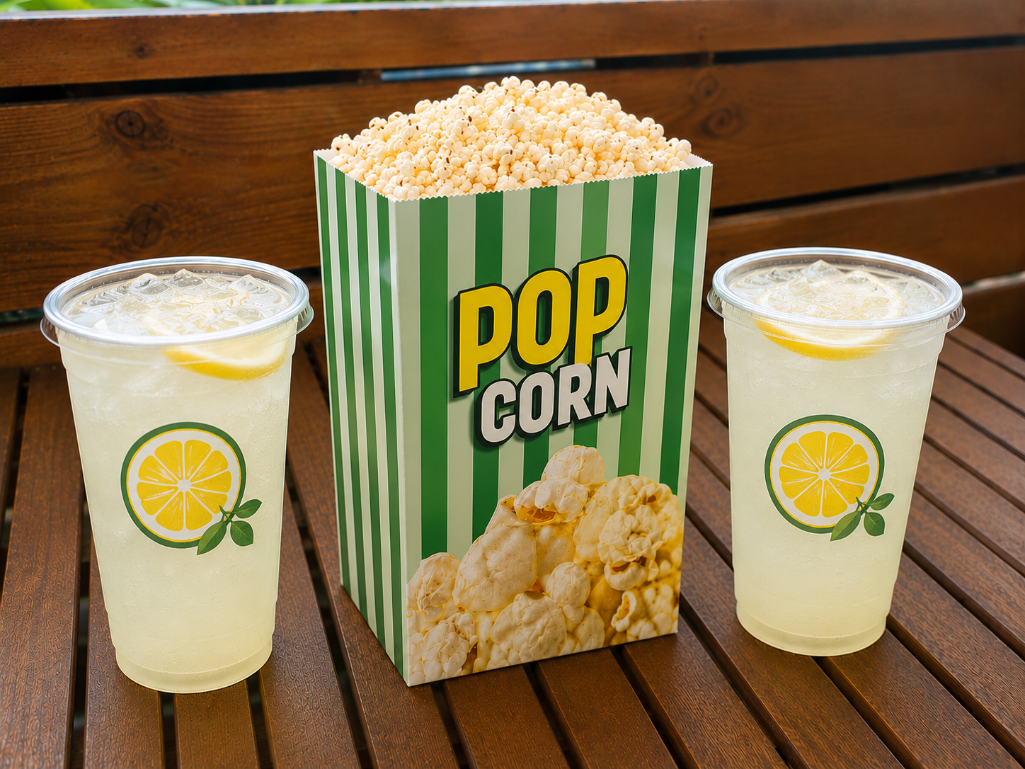 Lemon Squeezy lemonade and popcorn combo menu